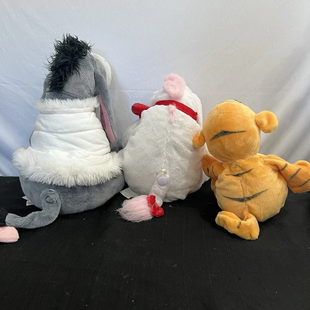 Disney Store Winnie the Pooh Plush Lot Eeyore Puffer Vest Pink Tigger 3pc Set‎